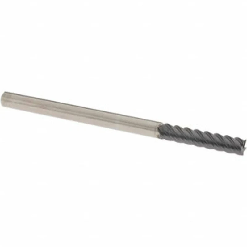 OSG 1/4, 1-1/4 LOC, 1/4 Shank Diam, 4 OAL, 5 Flute, Solid Carbide Square End Mill Single End, TiAlN Finish, Spiral Fl...